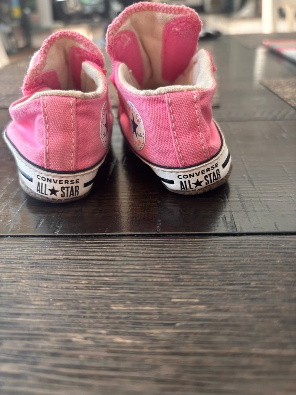 Converse Baby Pink and Black Canvas Sneakers